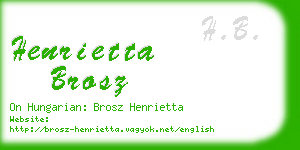 henrietta brosz business card